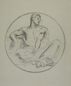 John Singer Sargent - Study of a Seated Male in a Roundel, 1922