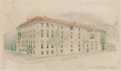 Willard Thomas Sears - Design for the Exterior of Fenway Court, Northwest View, 1900
