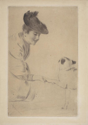 Paul César Helleu - A Woman with a Dog, about 1892