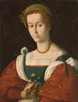 Bacchiacca - A Lady with a Nosegay, about 1525