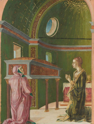 Follower of Cosmè Tura - Saint Lucy and Saint Eutychia at the Shrine of Saint Agatha, 1480s