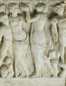 Unknown Roman artist - Sarcophagus with Revelers Gathering Grapes (detail: right third of overall), about 225 AD