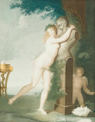 Auguste Gaspard Louis Desnoyers - A Nymph Embracing a Herm of Pan, early 19th century