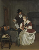 Workshop of Gerard ter Borch the Younger - The Music Lesson, about 1668