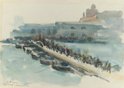 Francis Edward James - A Bridge of Boats, Venice, 1892