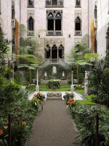 Sean Dungan (photographer) - Courtyard with nasturtium display