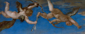 Titian - Rape of Europa (detail: cupids), 1562