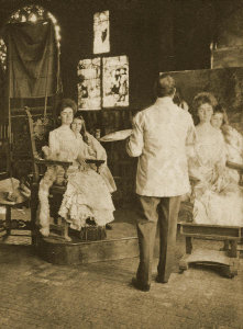 John Templeman Coolidge - John Singer Sargent Painting in the Gothic Room - Painting from Life, 1903