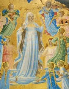 Fra Angelico - The Dormition and Assumption of the Virgin (detail: the Virgin), 1424-1434