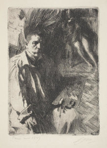 Anders Zorn - Self-Portrait with Model II, 1899