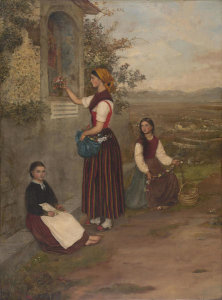 Francesca Alexander - Decorating a Shrine, 1865