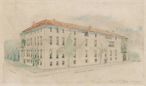 Willard Thomas Sears - Design for the Exterior of Fenway Court, Northwest View, 1900