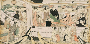 Torii Kiyonaga - Pleasure Boat on the Sumida River, about 1788-1790