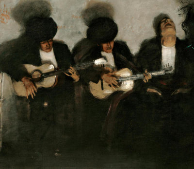 John Singer Sargent - El Jaleo, 1882 (detail: guitar players)