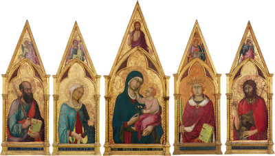 Simone Martini - Virgin and Child with Saints (Church of the Servites altarpiece), about 1320