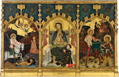 Francesc Comes the Younger - Virgin and Child with Saints George and Martin, about 1395