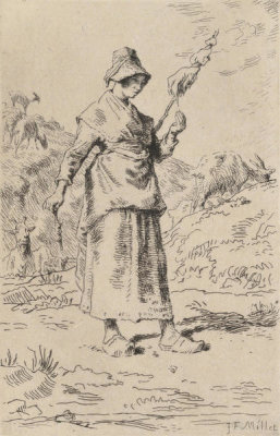 Jean-François Millet - The Flax Spinner, 1868-1869