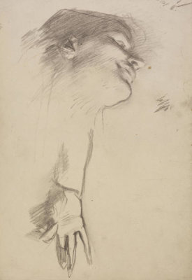 John Singer Sargent - Study for El Jaleo: Dancer's Head and Hand, 1881