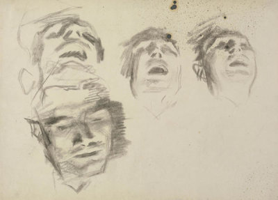 John Singer Sargent - Study for El Jaleo: Seated Musicians' Faces, 1881