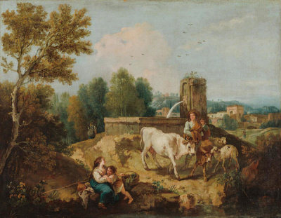 Giuseppe Zais - At the Fountain, 1730-1781