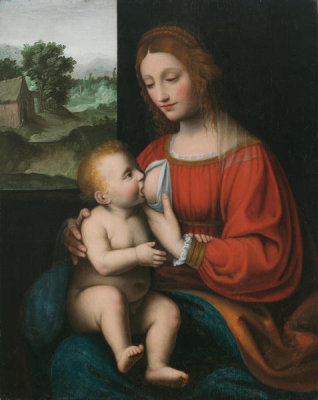 After Bernardino Luini - Nursing Virgin and Child, 19th century
